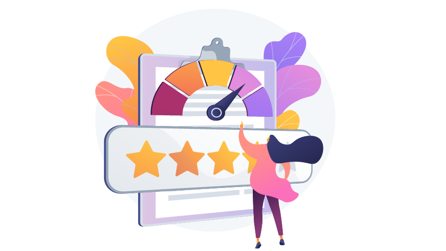 Illustration of a team member from Mountain Shine Cleaning Services checking our rates in social media